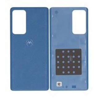 Battery Cover fr XT2153 Motorola Edge 20 Pro - Blue Vegan Leather