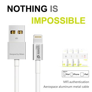 WSKEN Aerospace iCable Apple Lightning USB Daten & Ladekabel (Aluminium Stecker)